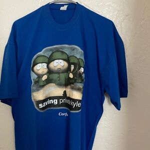 South Park Saving Private Kyle Blue Graphic Tee - Short Sleeve XL